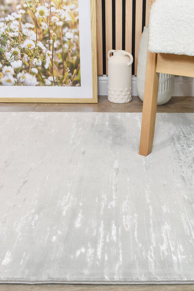Rocco Snow Grey Runner Rug