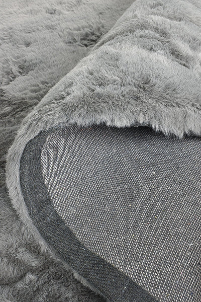 Super Soft Shaggy Grey Round Rug