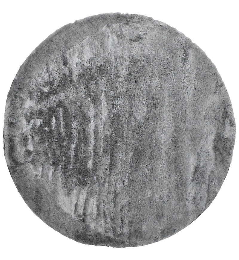 Super Soft Shaggy Grey Round Rug