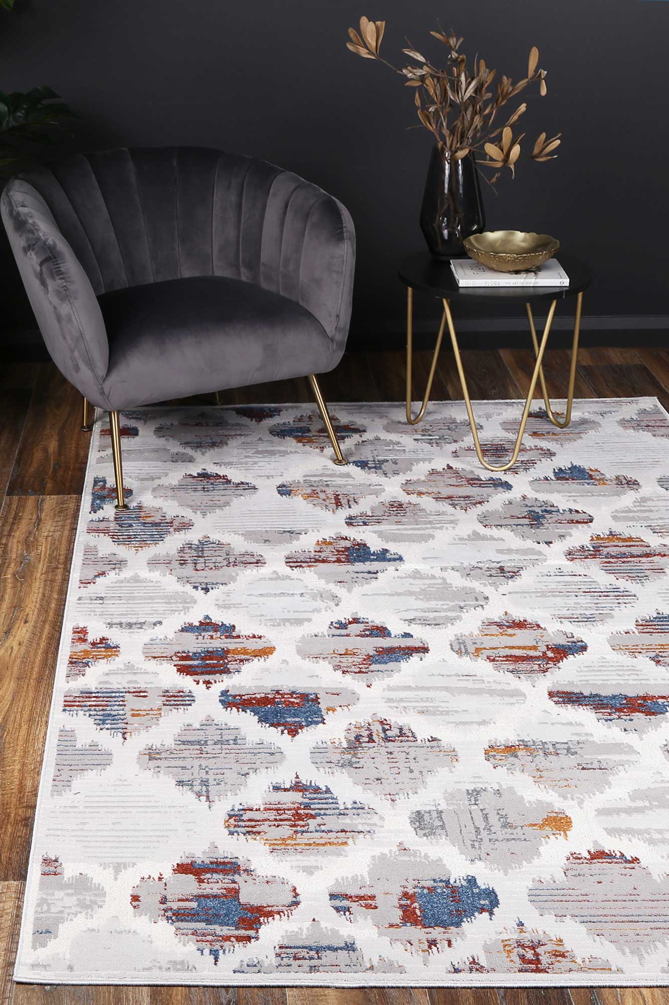 Porto Isabella Grey & Multi Geometric Rug – Rugs Online Rugs