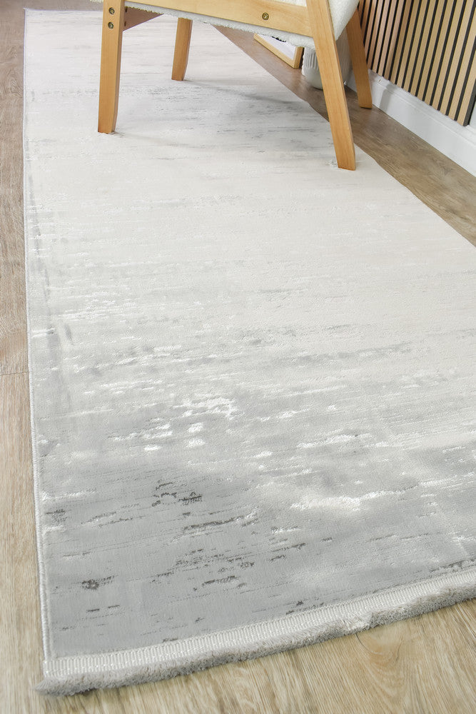 Rocco Snow Grey Runner Rug