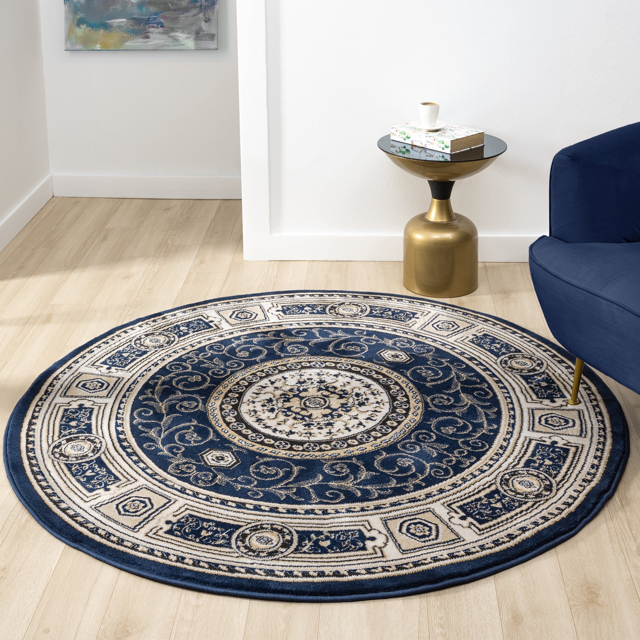 Rumi Versa Navy Round Rug – Rugs Online Rugs