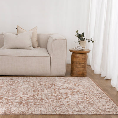 Harper Beige  Rust Vintage Tribal Heriz Rug 200