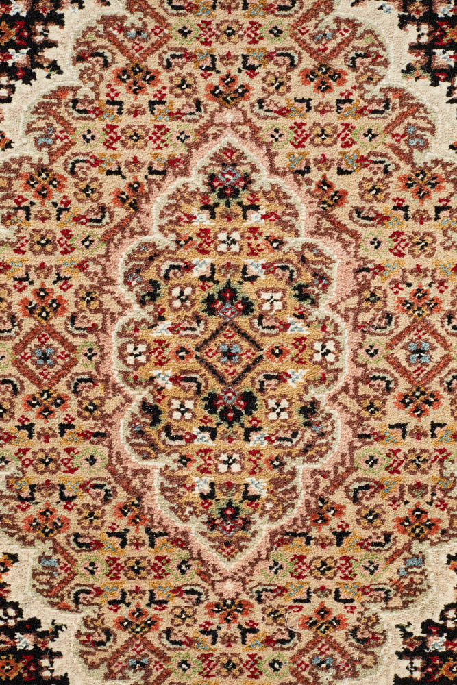 Tabriz Handmade Indian Mahi Wool Black Cream Rug 182X123CM