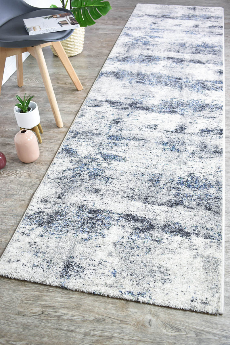 Jasper Blue Cloudy Runner Rug