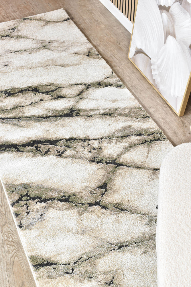 Carrara Sagefrost Marble Runner Rug