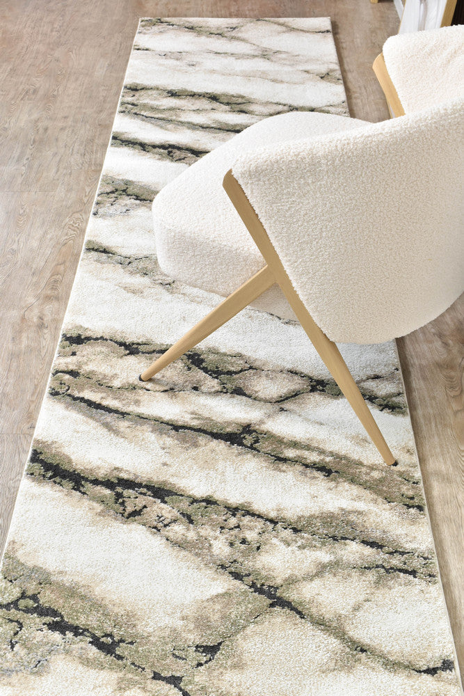 Carrara Sagefrost Marble Runner Rug