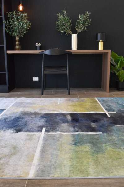 Sari Jade Stone Designer Modern Multi Rug