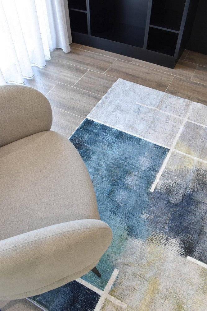 Sari Jade Stone Designer Modern Multi Rug