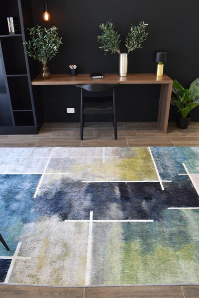 Sari Jade Stone Designer Modern Multi Rug