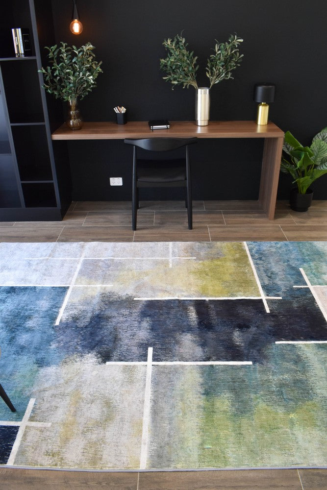 Sari Jade Stone Designer Modern Multi Rug