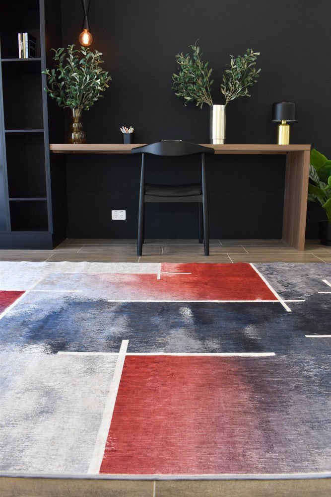 Sari Modern Red Ash Designer Rug