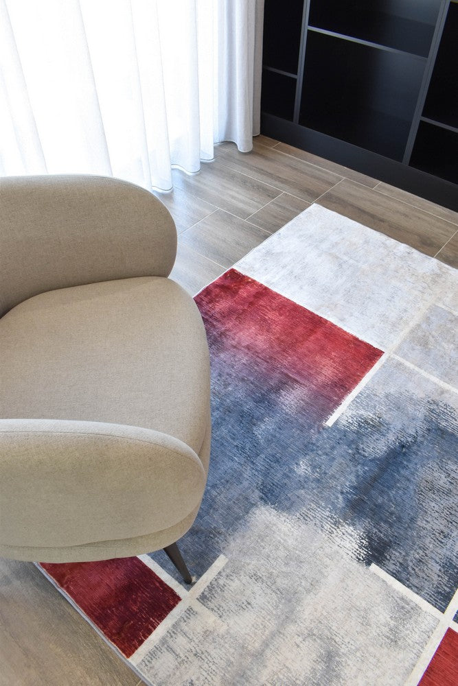 Sari Modern Red Ash Designer Rug
