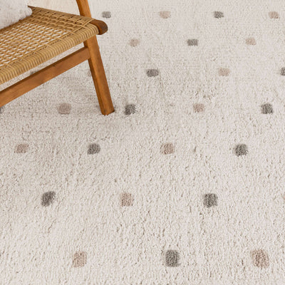 Mellow Scalloped White Multi Organic Cotton Rug