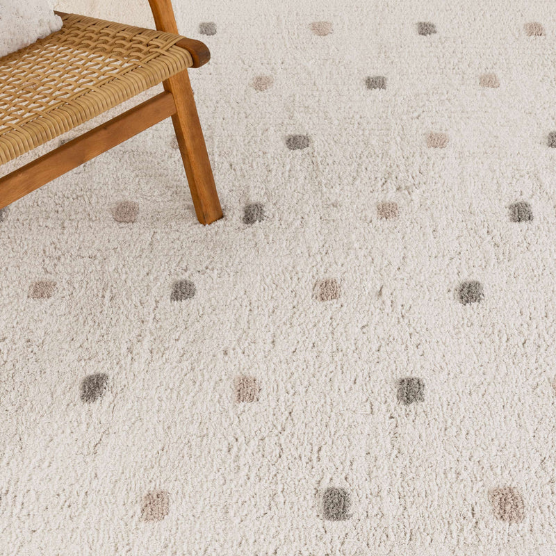 Mellow Scalloped White Multi Organic Cotton Rug