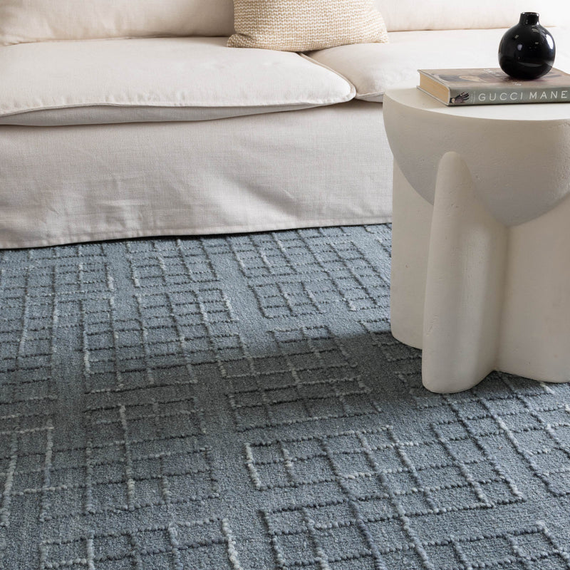 Elite Steel Blue Brilliant Wool Rug