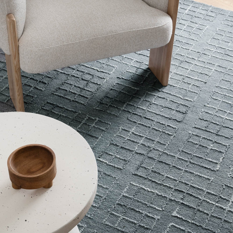 Elite Steel Blue Brilliant Wool Rug