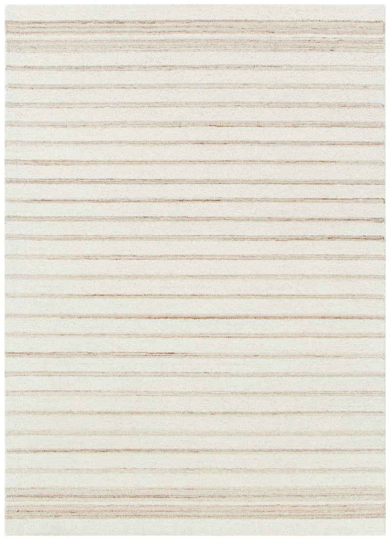 Montrose Coastal Stripes Ivory Beige Wool Rug