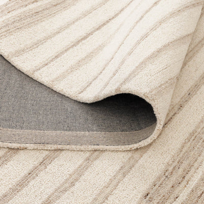 Montrose Coastal Stripes Ivory Beige Wool Rug