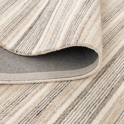 Montrose Coastal Stripe Beige Grey Wool Rug
