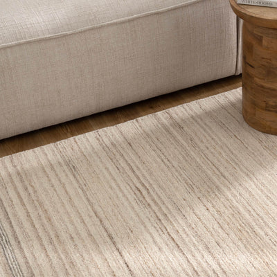 Montrose Coastal Stripe Beige Grey Wool Rug