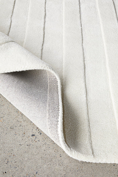 Hugo Bondi White Wool Rug