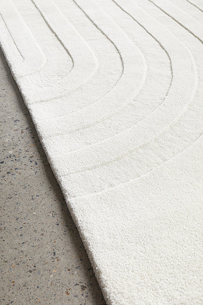 Hugo Bondi White Wool Rug