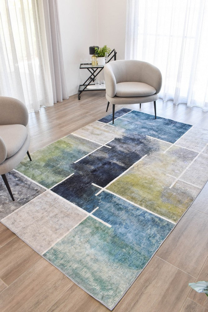 Sari Jade Stone Designer Modern Multi Rug
