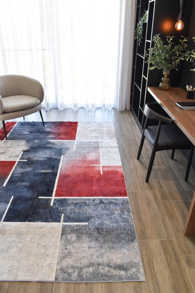 Sari Modern Red Ash Designer Rug