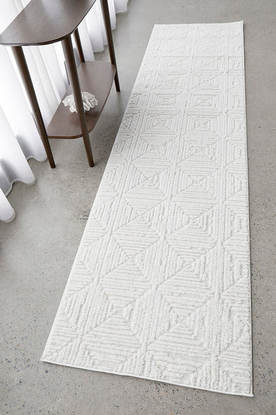 Serenade Shilo White Runner Rug, Rugs Online Rugs Sydney Australia, www.rugsonlinerugs.com.au
