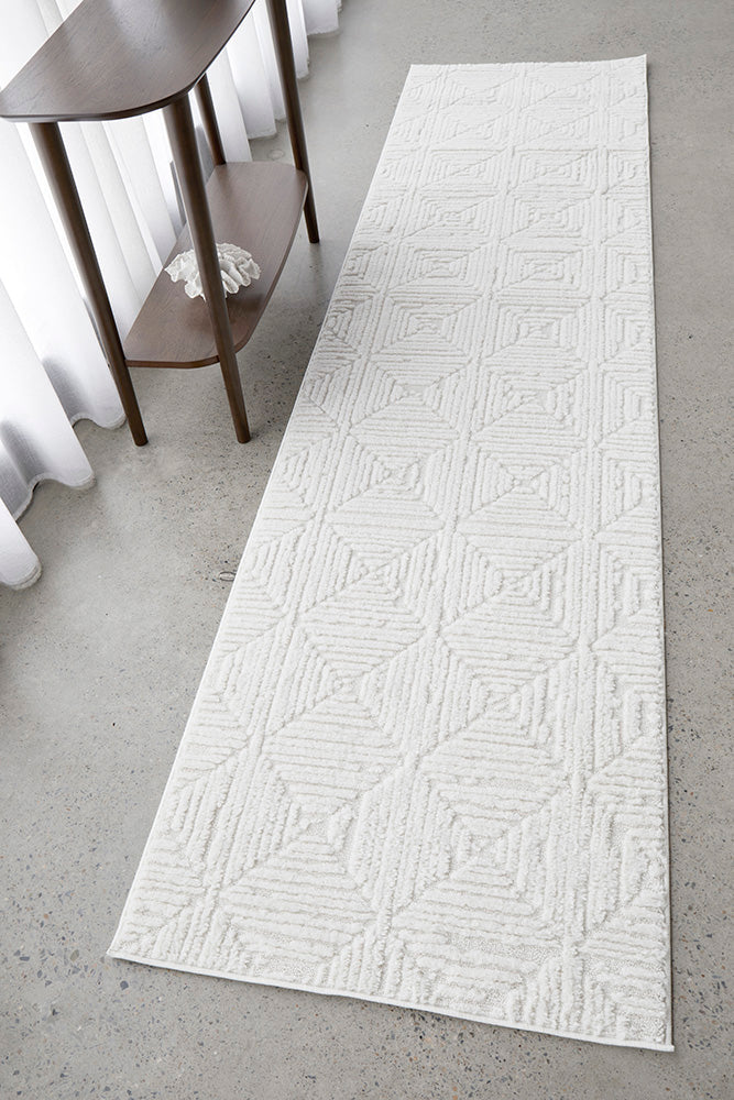 Serenade Shilo White Runner Rug, Rugs Online Rugs Sydney Australia, www.rugsonlinerugs.com.au