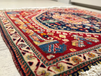 Shiraz Farm Design Handmade Multi Wool Rug (STK220-95) 62X60cm, Rugs Online Rugs Sydney Australia, www.rugsonlinerugs.com.au