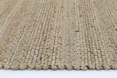 Taj Natural Basket Weave Black Jute Rug