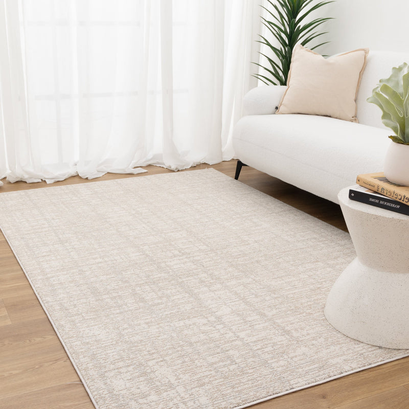 Lawson Modern Distressed Lines Grey Beige Rug 4