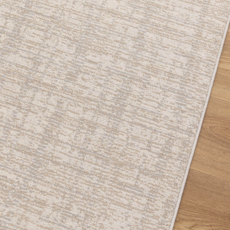 Lawson Modern Distressed Lines Grey Beige Rug 4