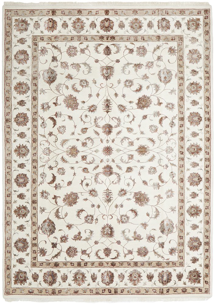 Tabriz Handmade Garden Design Wool With Silk Rug 295X195CM, Rugs Online Rugs Sydney Australia, www.rugsonlinerugs.com.au
