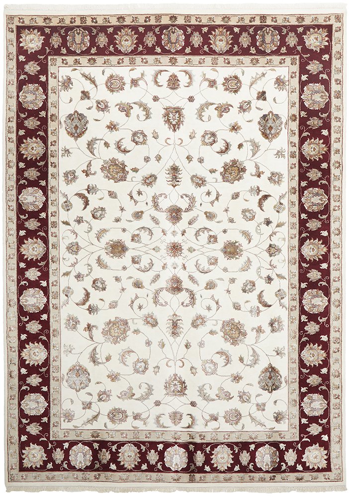 Tabriz Handmade Garden Design Wool With Silk Rug 298X197CM, Rugs Online Rugs Sydney Australia, www.rugsonlinerugs.com.au

