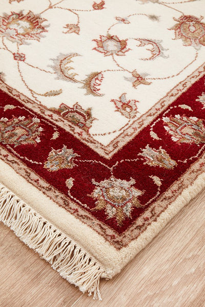 Tabriz Handmade Indo Garden Wool With Silk Runner Rug 487X85CM, Rugs Online Rugs Sydney Australia, www.rugsonlinerugs.com.au