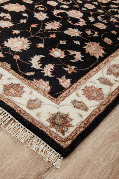 Tabriz Handmade Indo Garden Wool With Silk Runner Rug 492X83CM, Rugs Online Rugs Sydney Australia, www.rugsonlinerugs.com.au