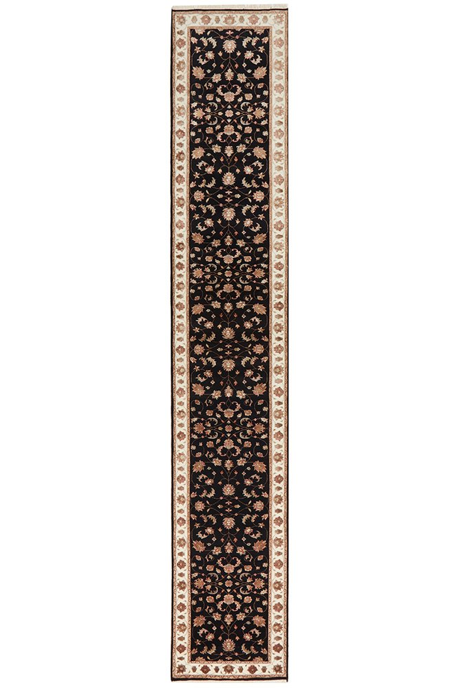 Tabriz Handmade Indo Garden Wool With Silk Runner Rug 492X83CM, Rugs Online Rugs Sydney Australia, www.rugsonlinerugs.com.au