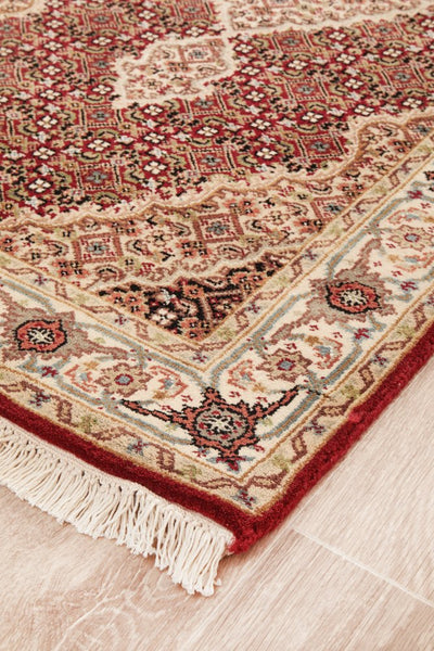 Tabriz Mahi Hand Knotted Wool Rug 140X71CM