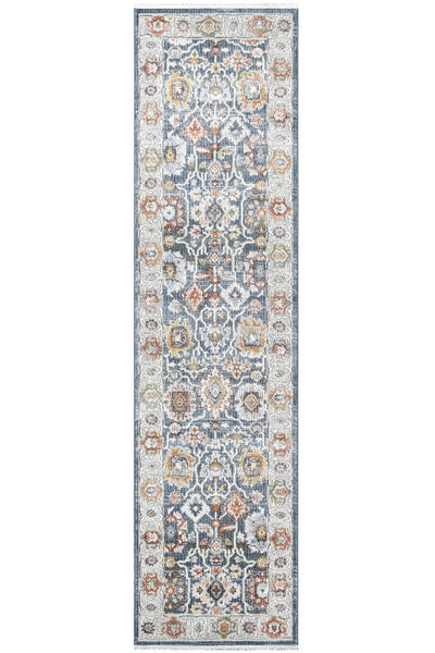 Dakota Navy Floral Runner Rug, Rugs Online Rugs Sydney Australia, www.rugsonlinerugs.com.au