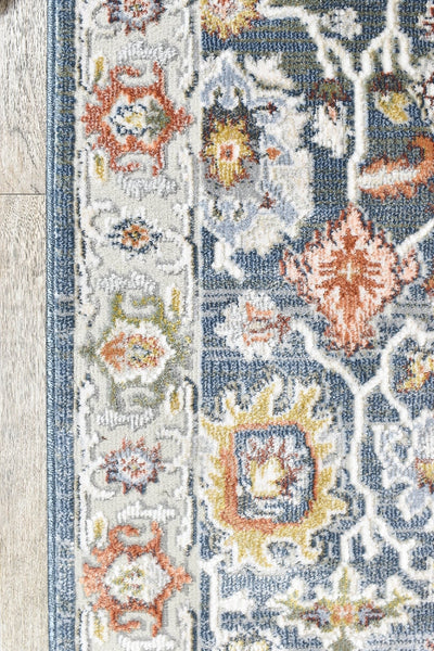 Dakota Navy Floral Runner Rug