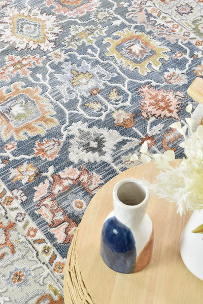 Dakota Navy Floral Rug, Rugs Online Rugs Sydney Australia, www.rugsonlinerugs.com.au