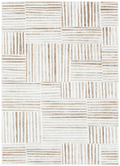 Nirvana Geo Lines Brown Modern Rug