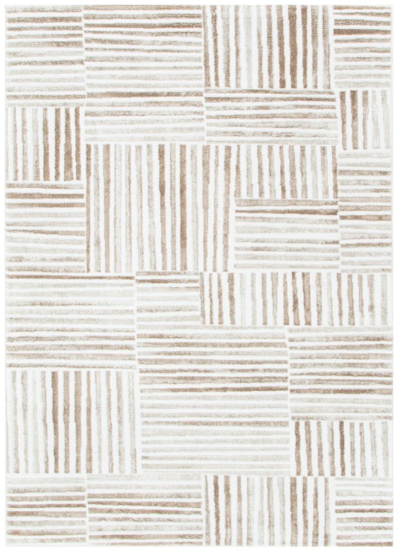 Nirvana Geo Lines Brown Modern Rug