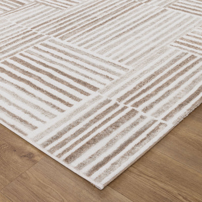 Nirvana Geo Lines Brown Modern Rug