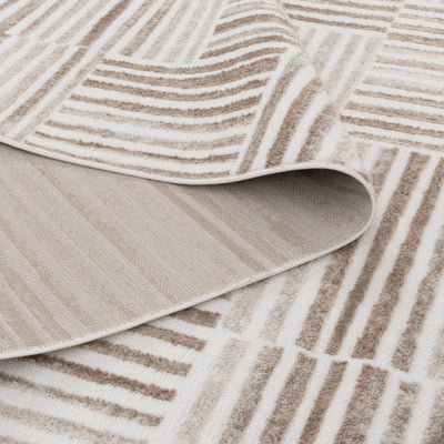 Nirvana Geo Lines Brown Modern Rug