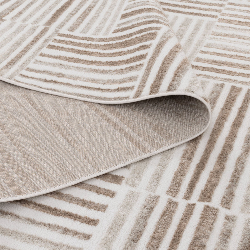 Nirvana Geo Lines Brown Modern Rug