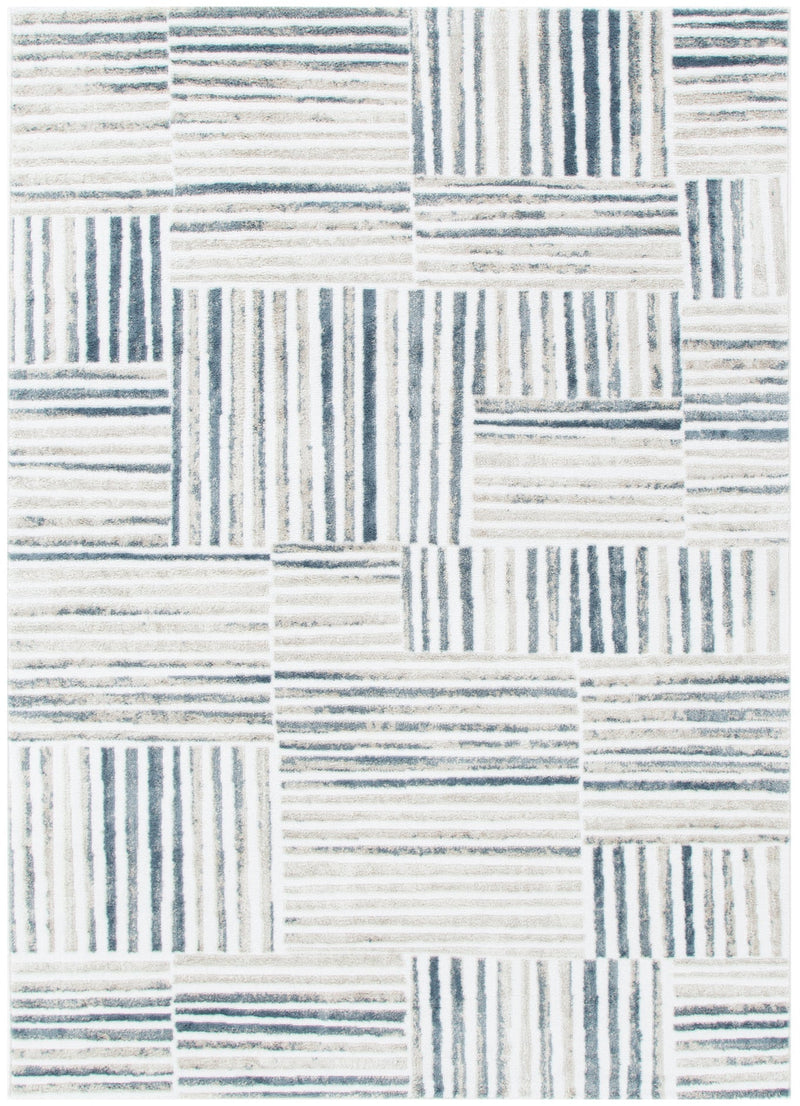 Nirvana Geo Lines Blue Modern Rug